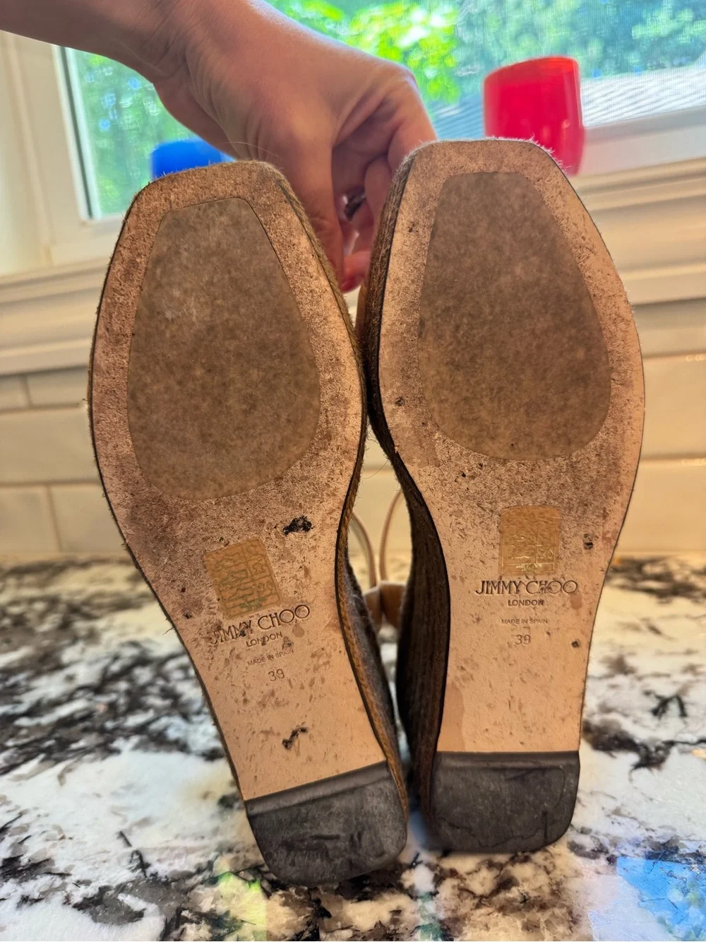 Jimmy Choo Mirabelle 70 Crystal Embellished Suede Espadrille Sandals - Size 39
